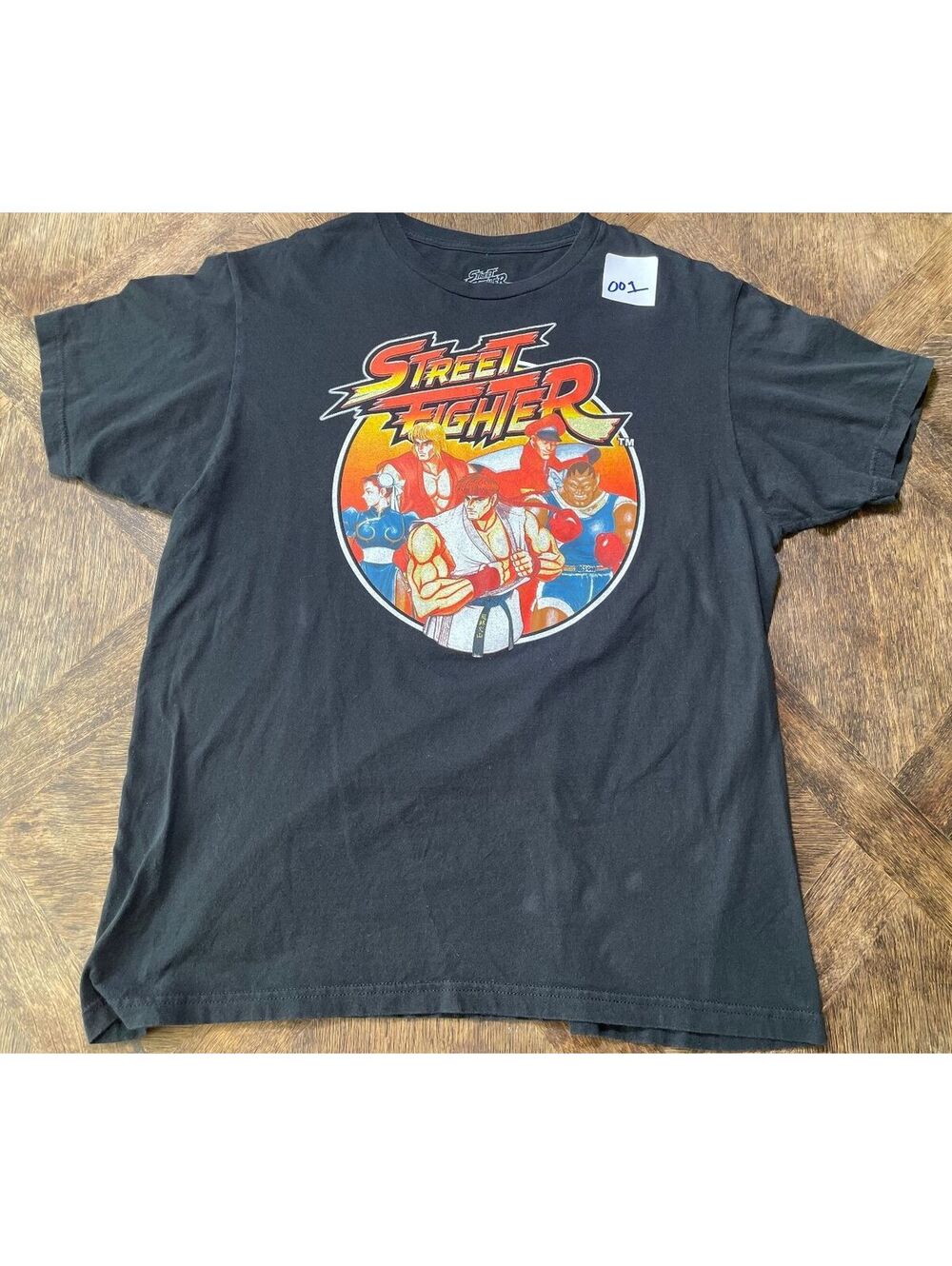 Vintage 90s Black Street Fighter Game Graphic Tee size Large- 001